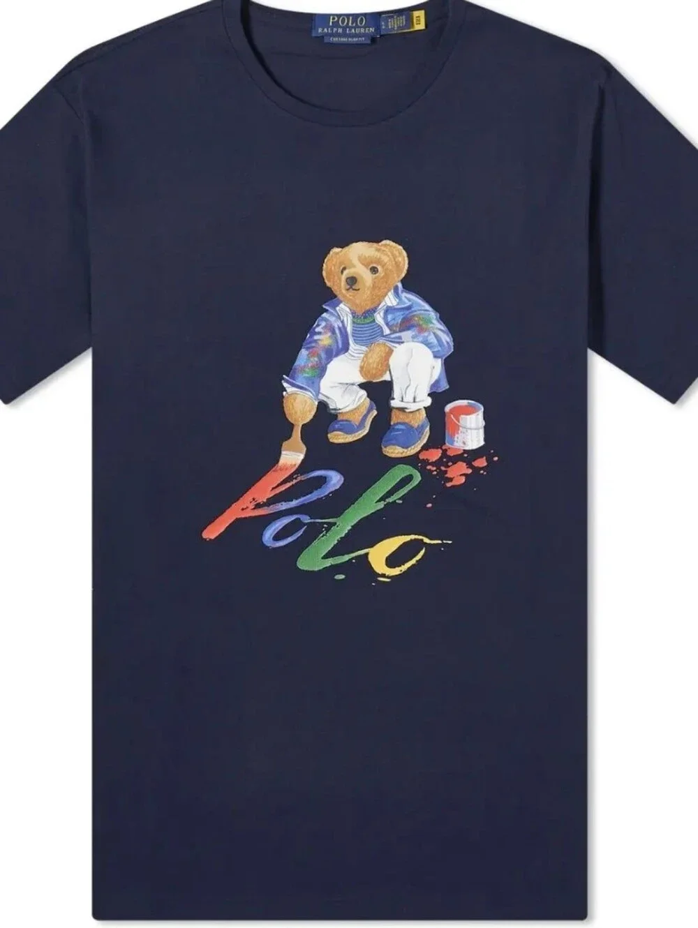 Ralph Lauren Classic Fit Painting Polo Bear Graphic T-Shirt - Navy